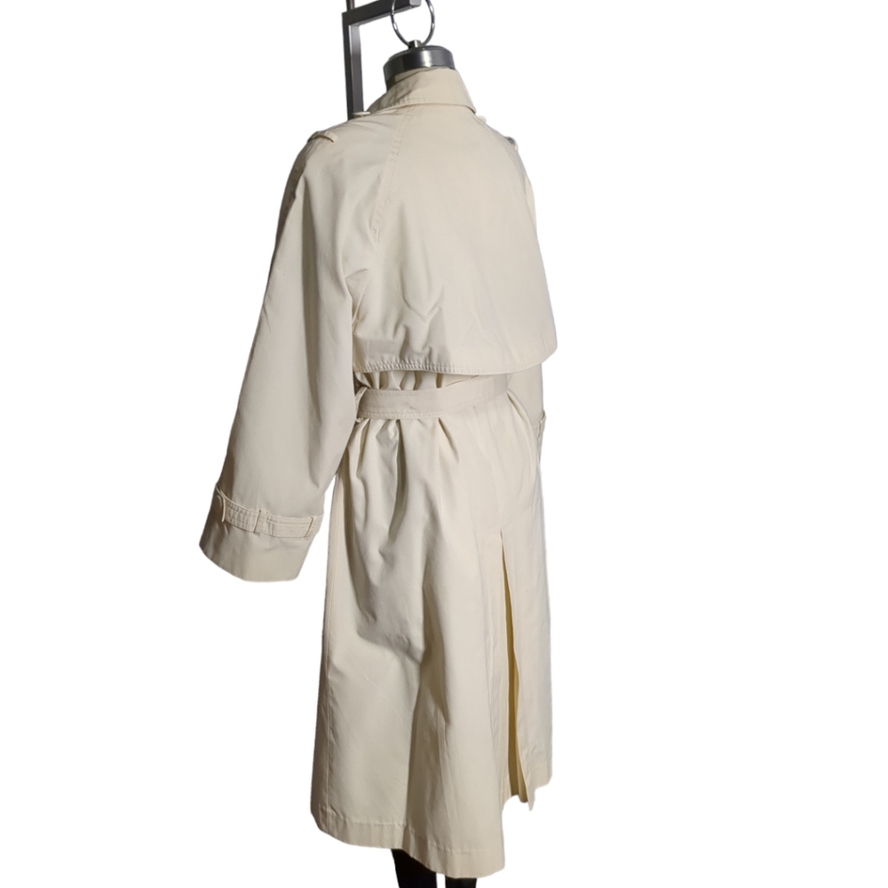 Vintage VIA Veneto Luxury Beige long trench Size L - Picture 13 of 15